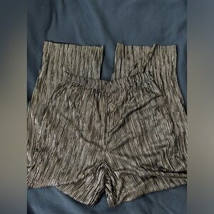 High rise flared pants (black and silver)